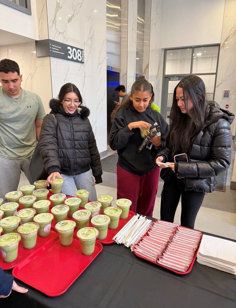 Students at 308 King matcha social event