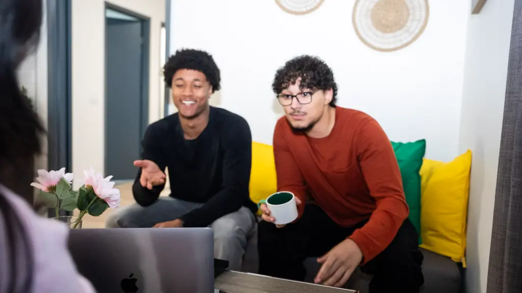 Students relaxing in a shared lounge space