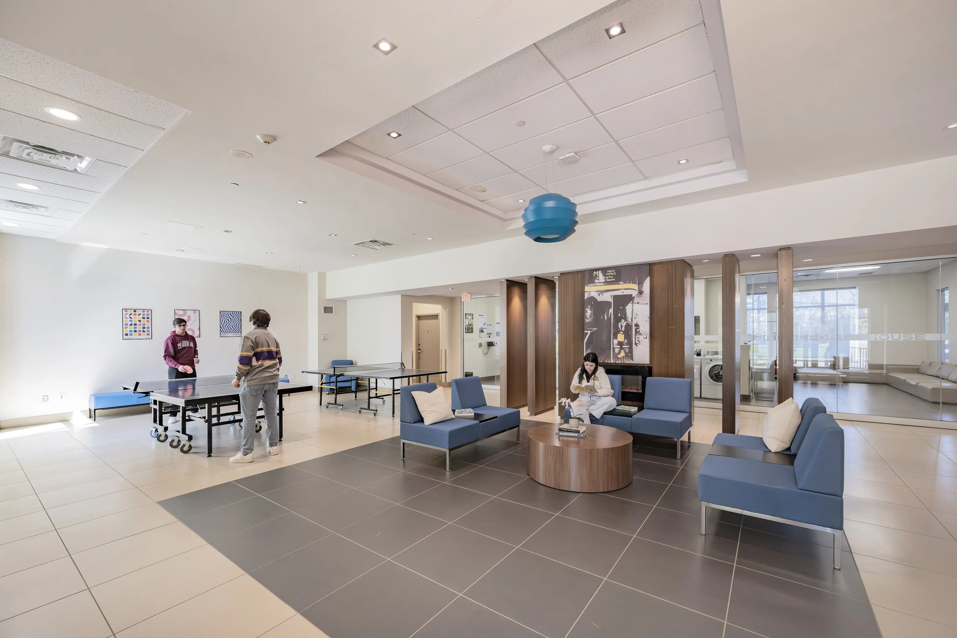 Common lounge with modern seating