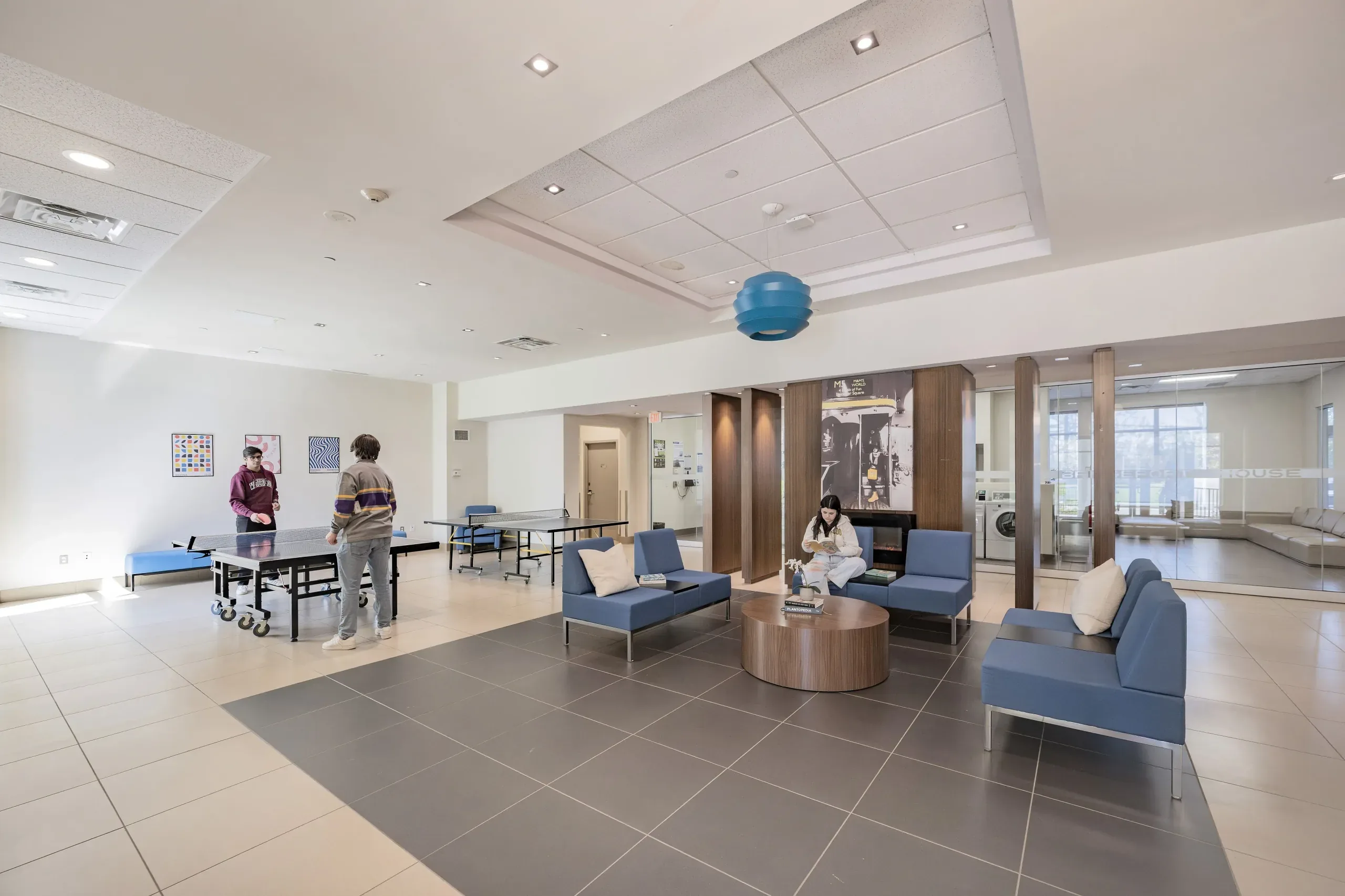 Common lounge with modern seating