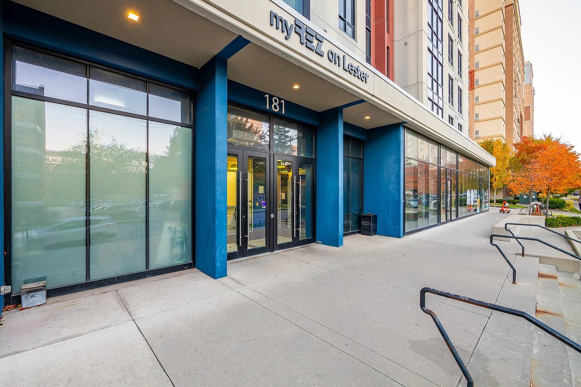 Building entrance and outdoor area